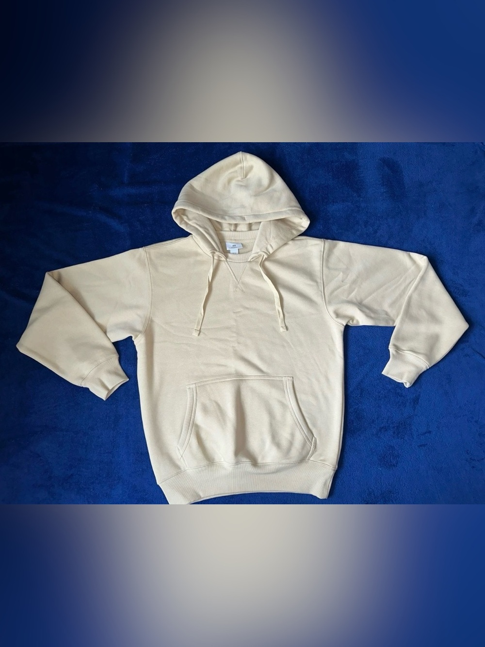 H&M Beige Mens Pullover Relaxed Fit Hoodie Sweatshirt Size Small XS NWOT